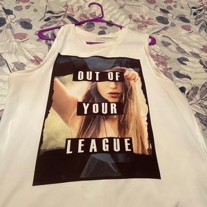 Out of your league graphic tank top